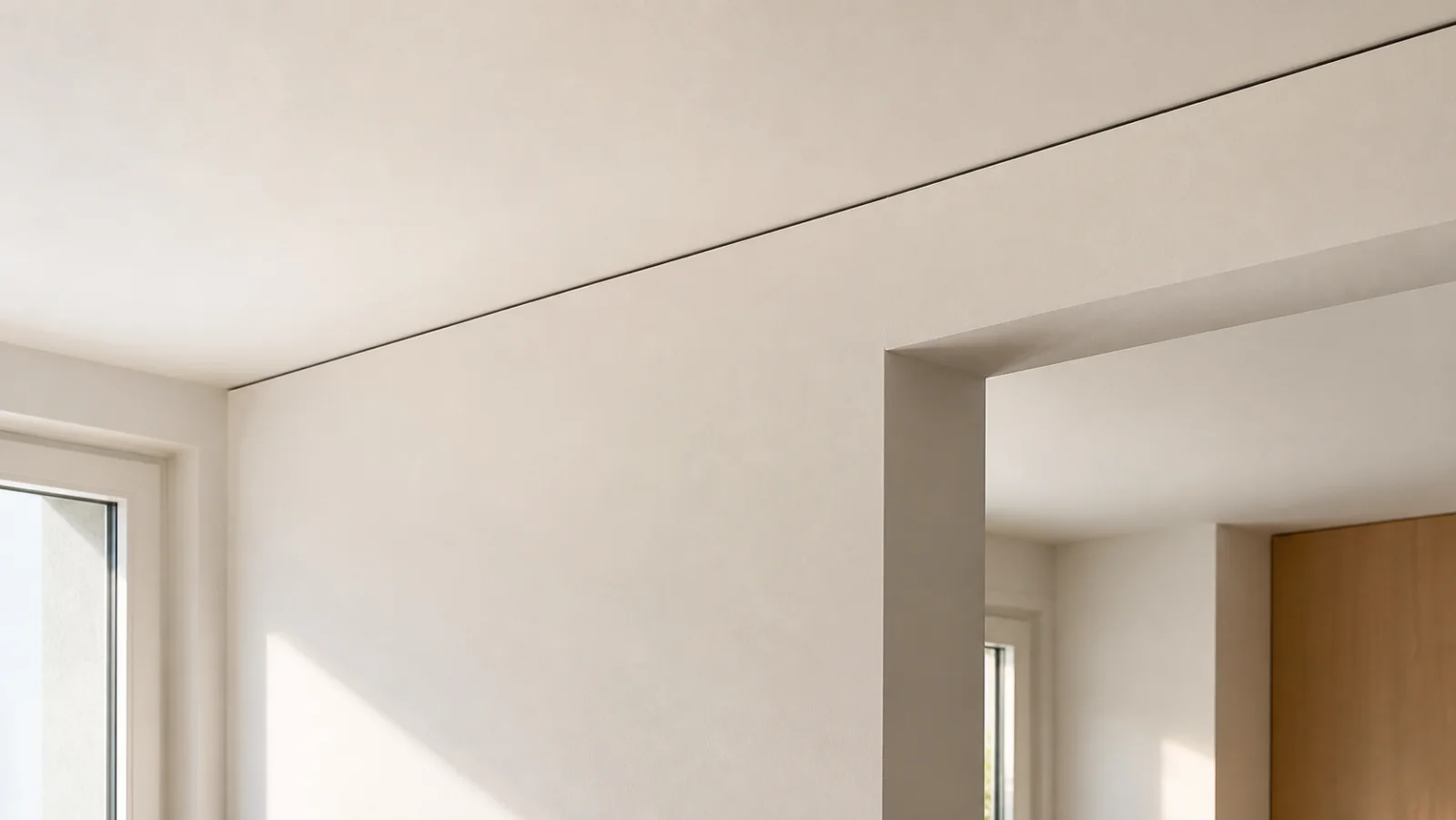 Präzise gestrichene Wand- und Deckenflächen als Beispiel für Malerarbeiten in Rothrist
